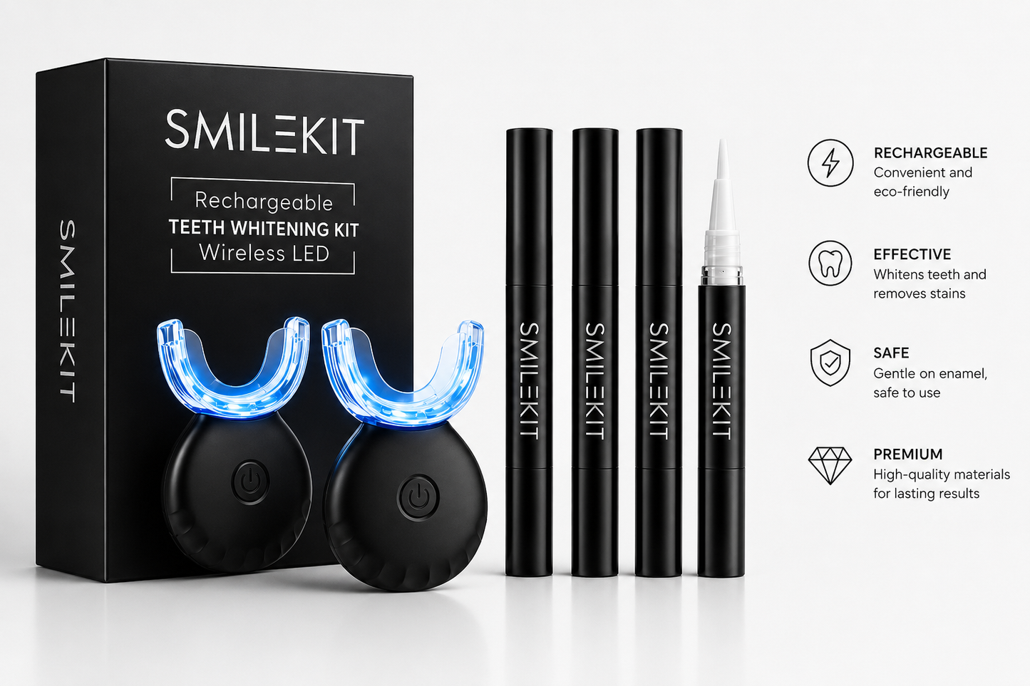 Wireless LED Teeth Whitening Kit – Professional At-Home Smile System
