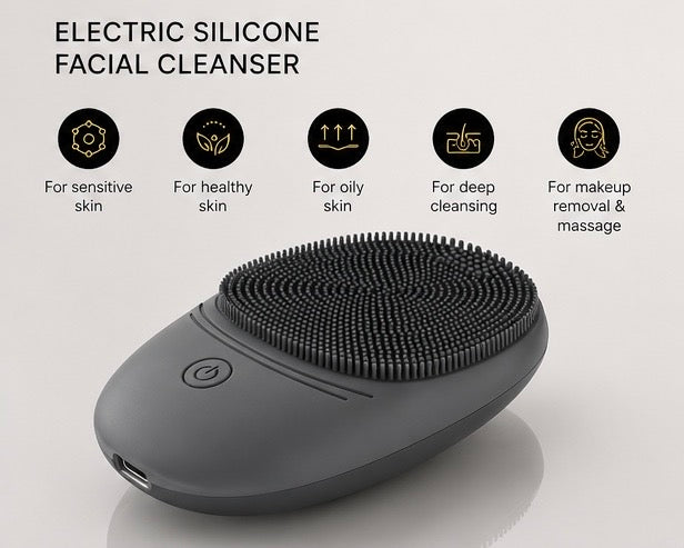 Electric Silicone Facial Cleansing Brush – Deep Pore Clean & Gentle Exfoliation