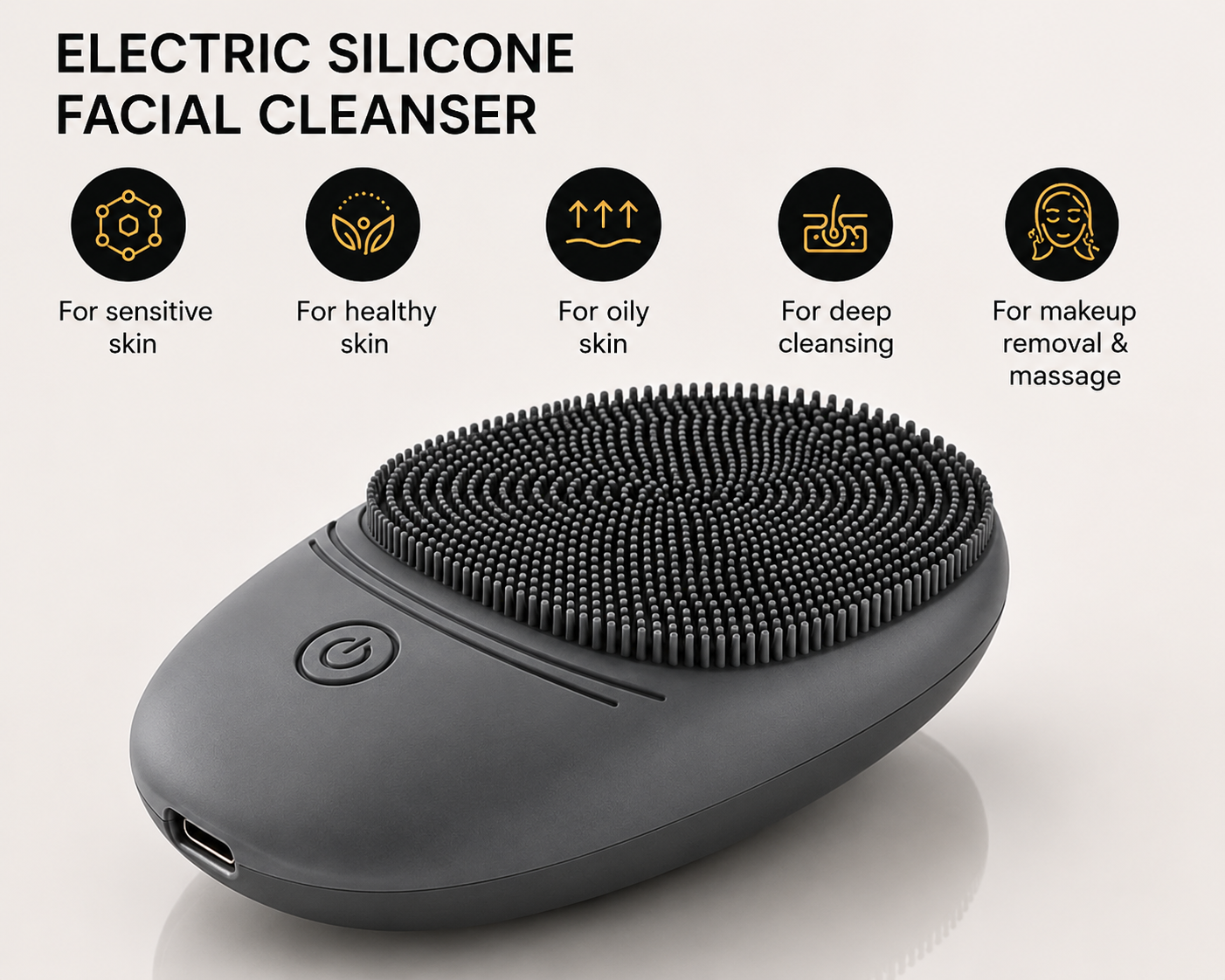 Electric Silicone Facial Cleansing Brush – Deep Pore Clean & Gentle Exfoliation